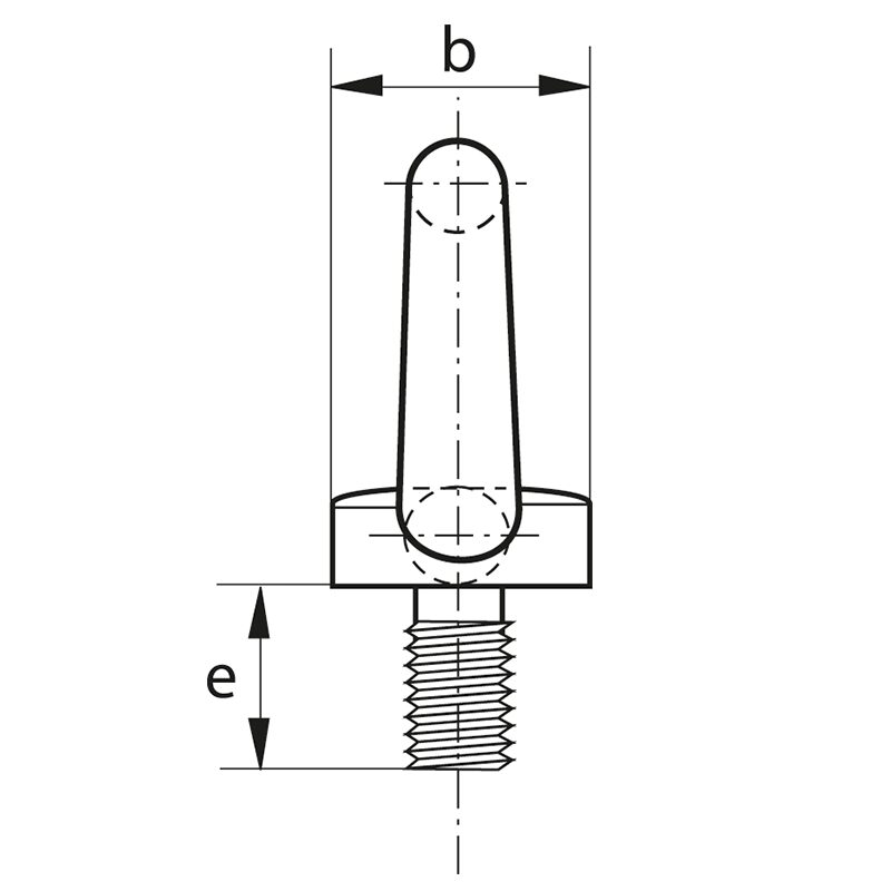 din580 eye bolt side view dimensions